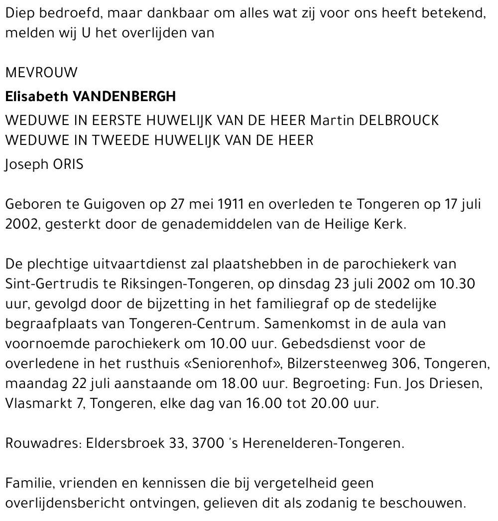 Elisabeth Vandenbergh