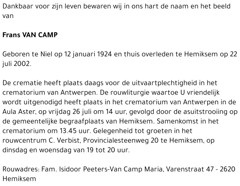 Frans Van Camp