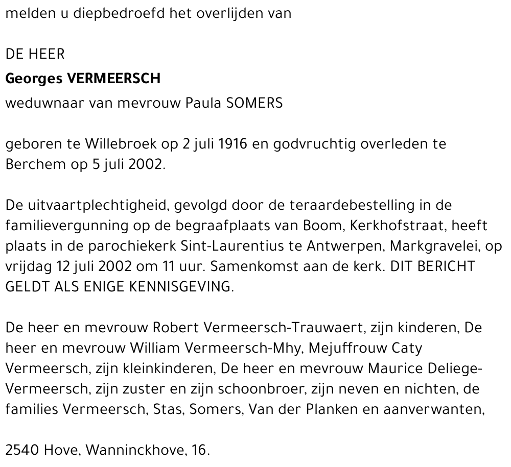GEORGES VERMEERSCH