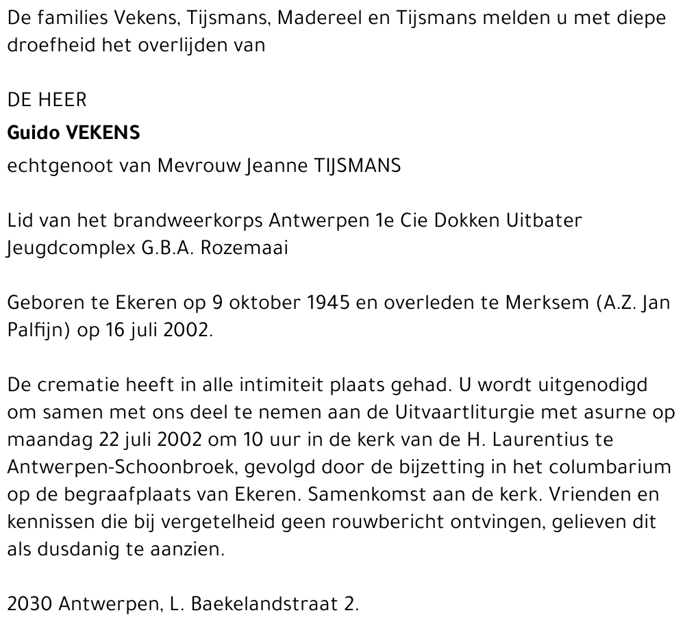 GUIDO VEKENS