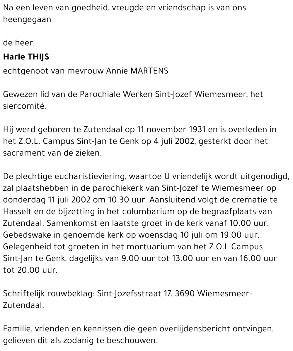 Harie Thijs