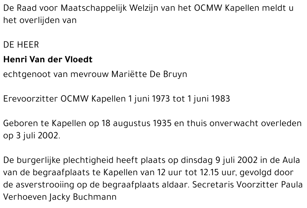 HENRI VAN DER VLOEDT