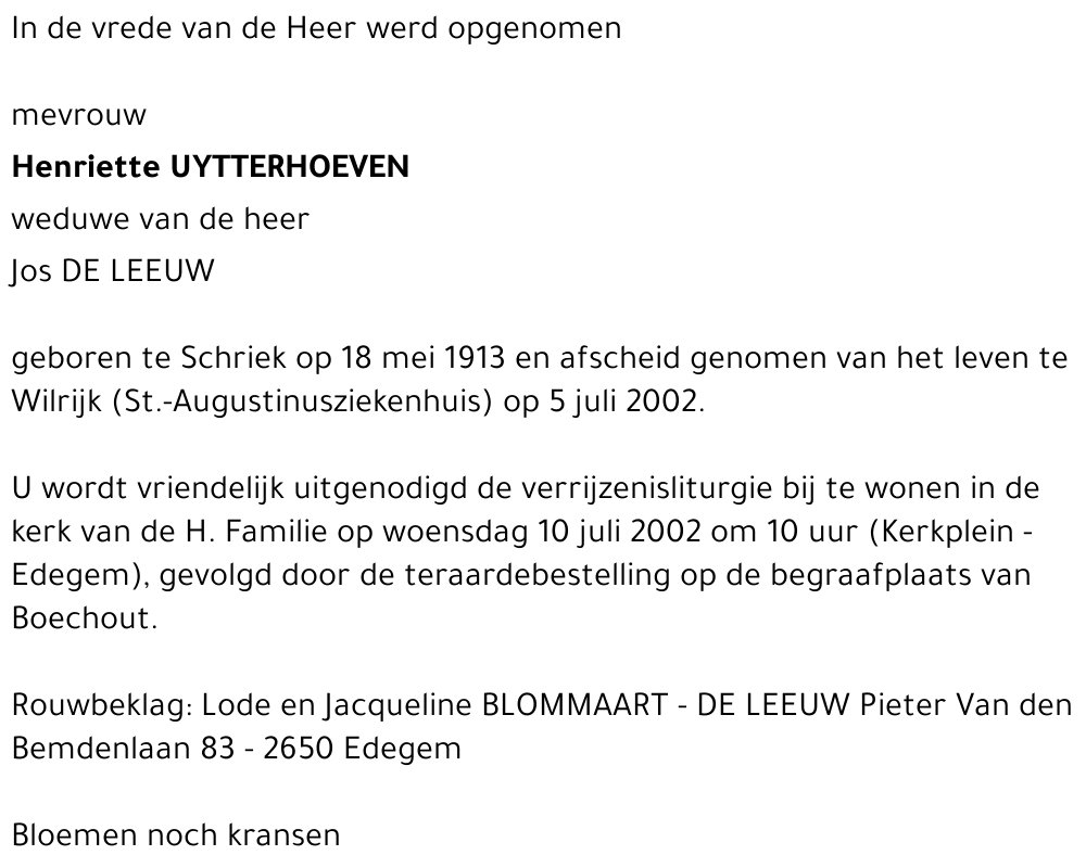 Henriette Uytterhoeven