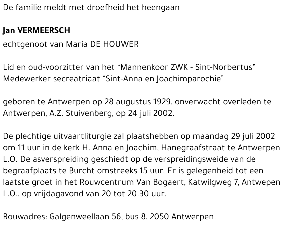 JAN VERMEERSCH