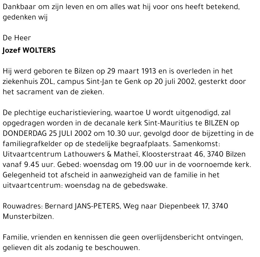 Jozef WOLTERS
