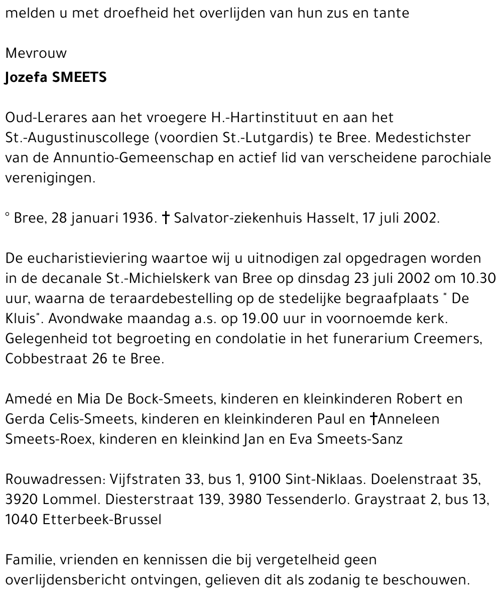Jozefa SMEETS