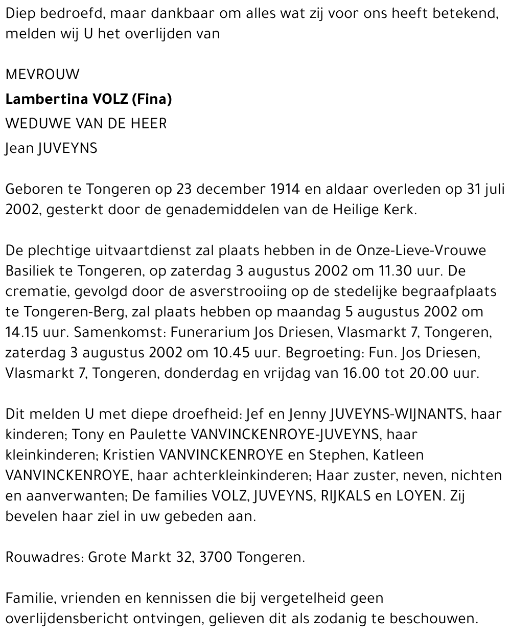 Lambertina Volz (Fina)
