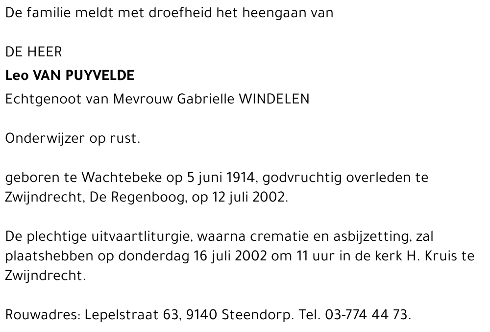 Leo VAN PUYVELDE