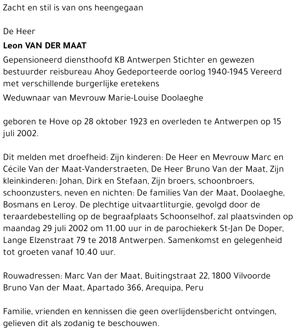 Leon Van der Maat