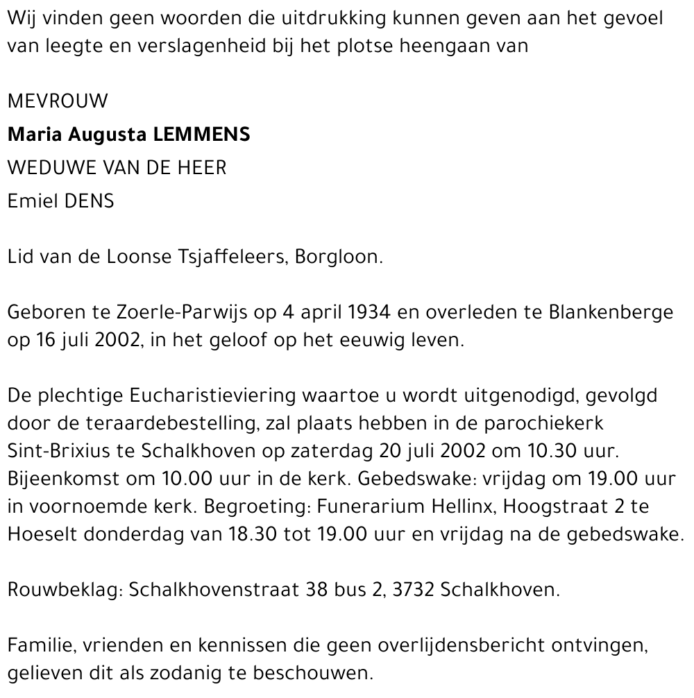 Maria Augusta Lemmens