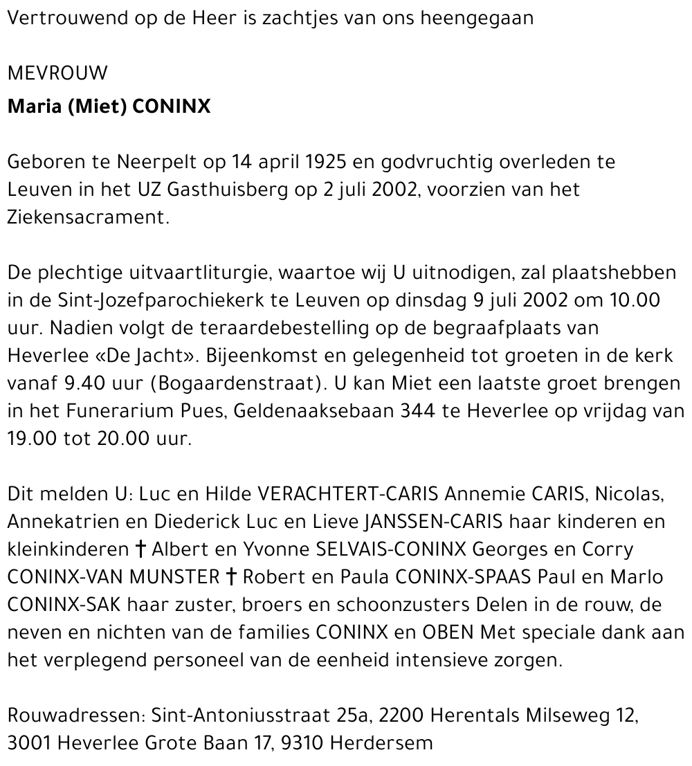 Maria (Miet) Coninx
