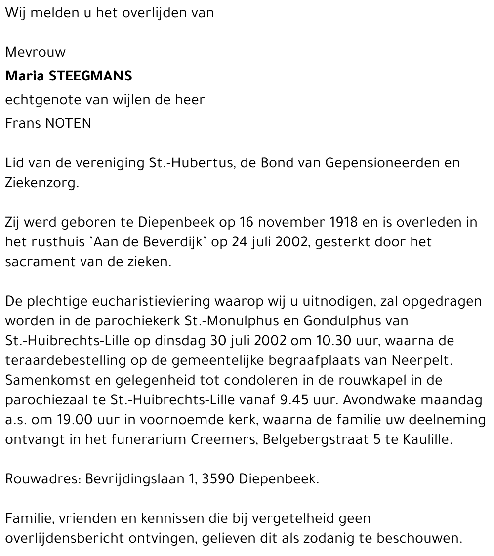 Maria Steegmans