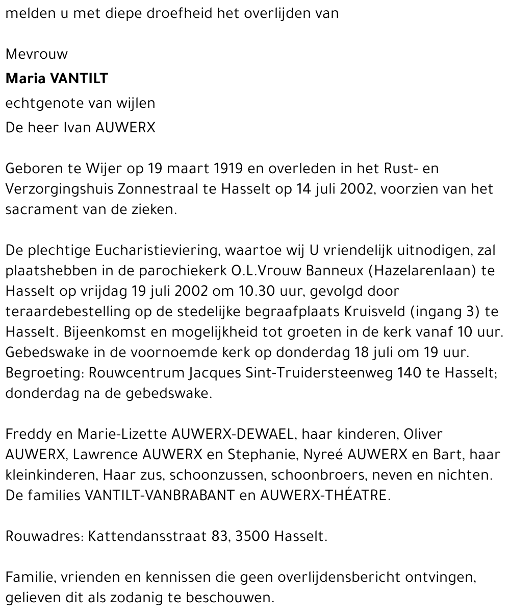 Maria Vantilt