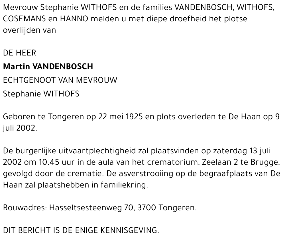 Martin Vandenbosch