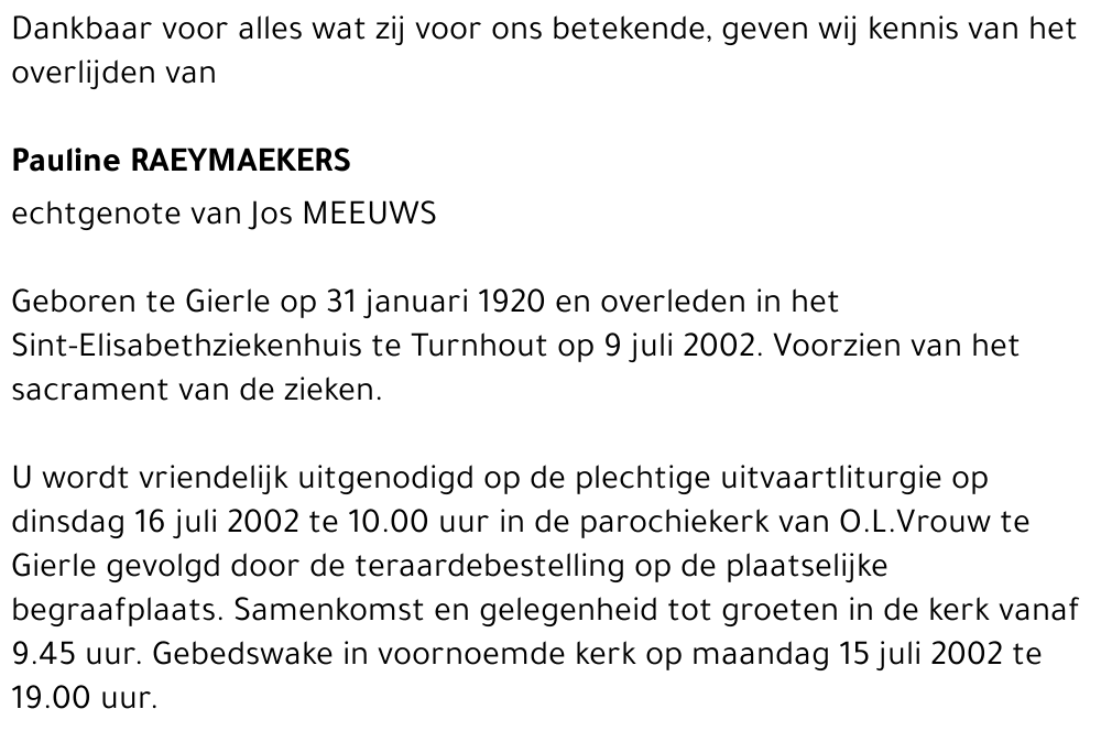 Pauline RAEYMAEKERS