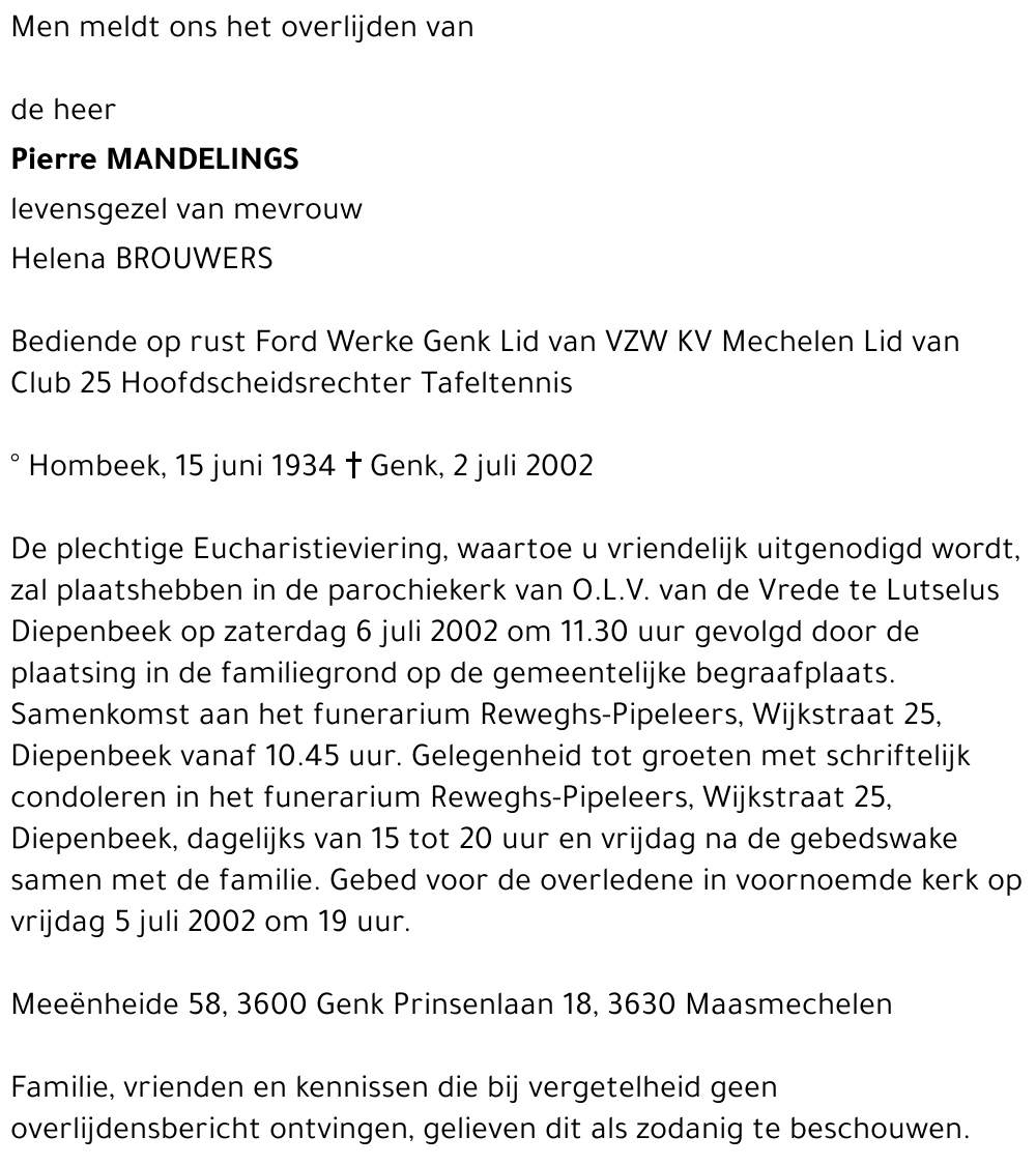 Pierre MANDELINGS