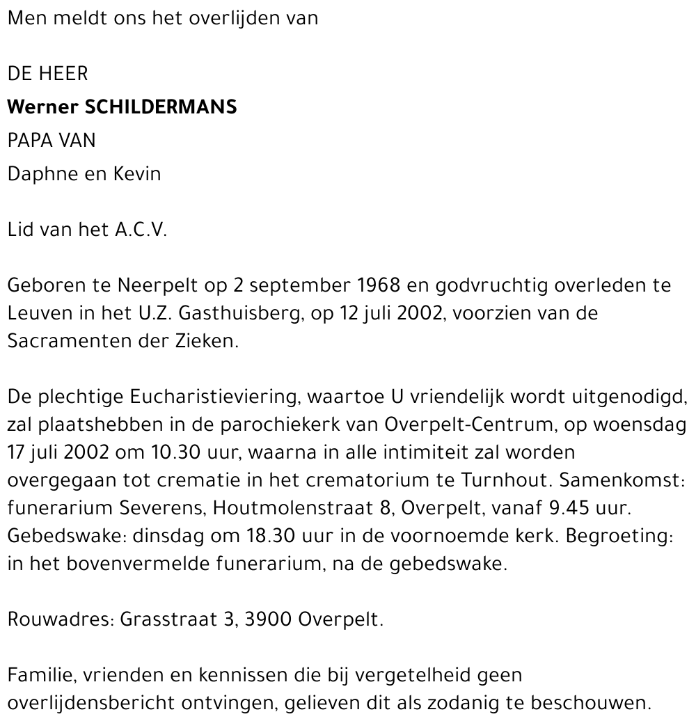Werner Schildermans