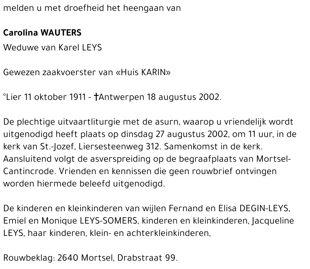 CAROLINA WAUTERS
