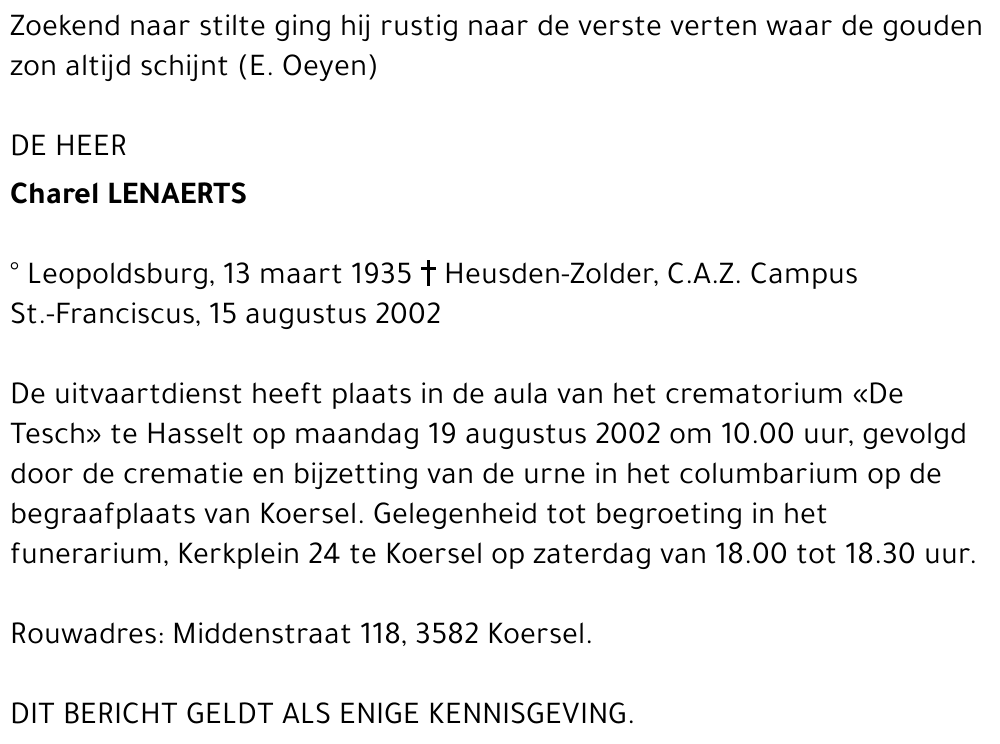 Charel Lenaerts