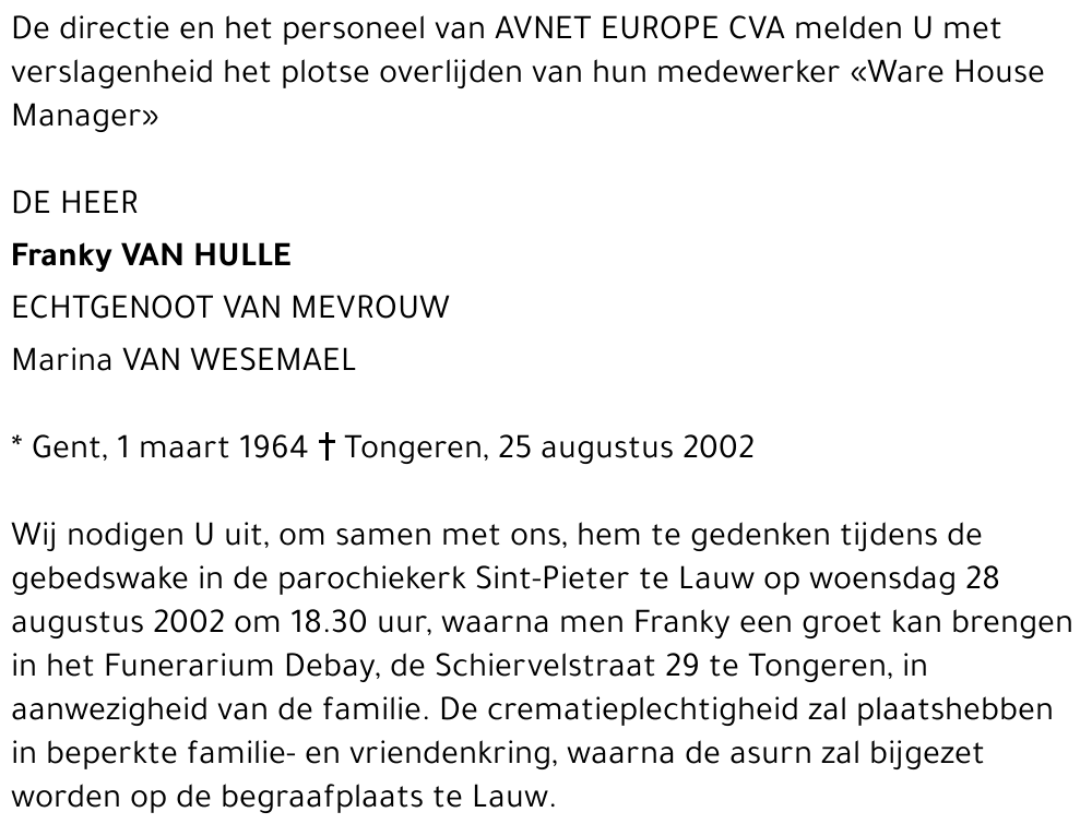 Franky Van Hulle