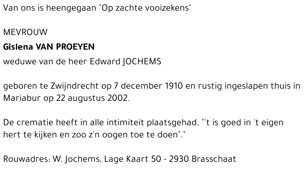 Gislena Van Proeyen