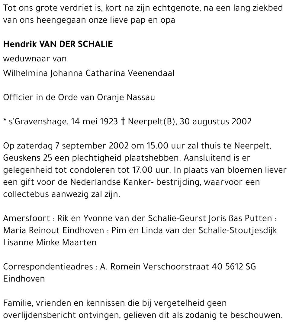 Hendrik van der Schalie