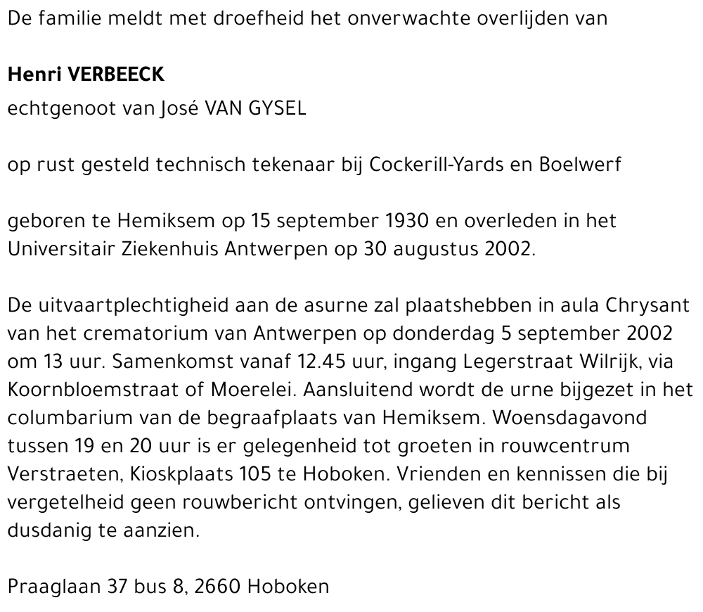 Henri VERBEECK
