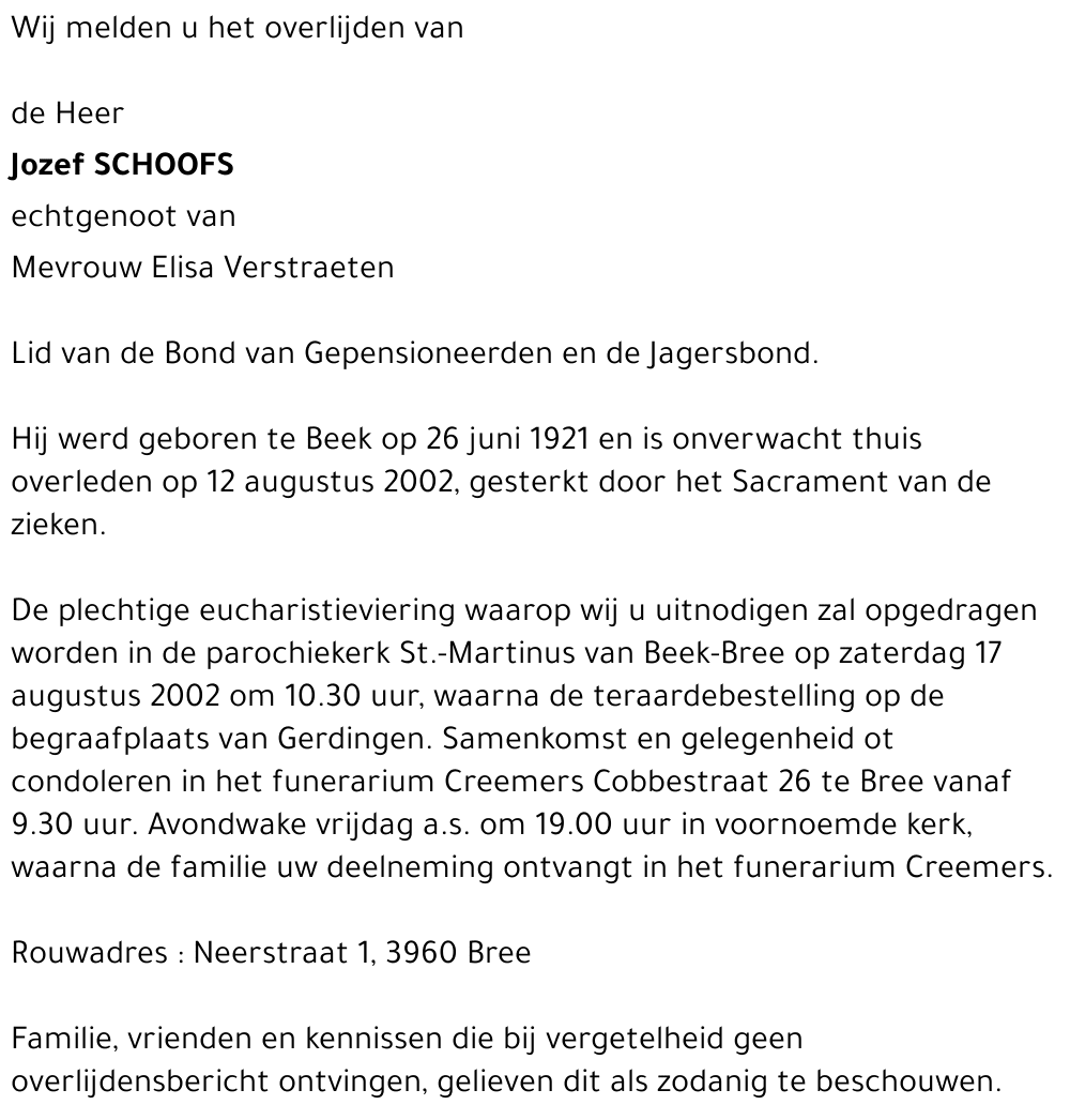 Jozef schoofs