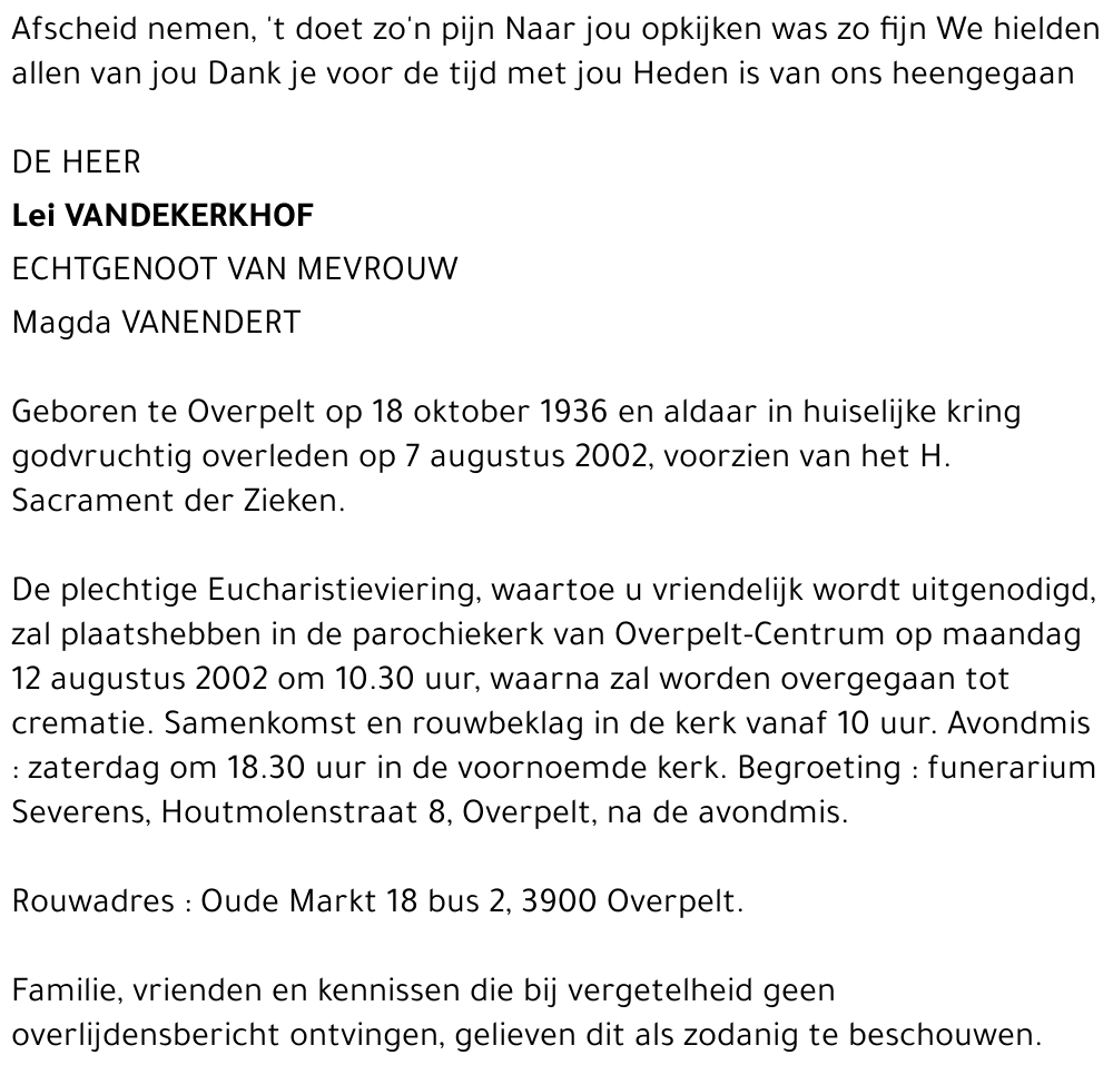 Lei Vandekerkhof