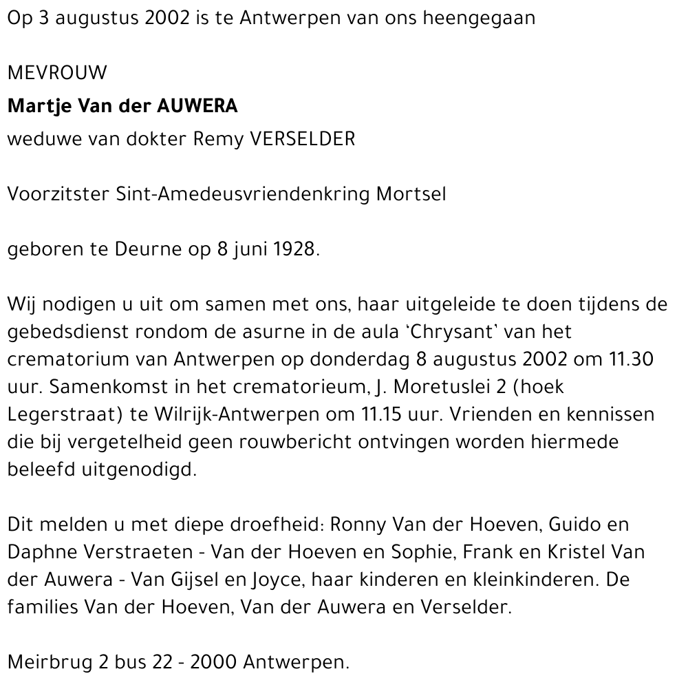 Martje Van der Auwera