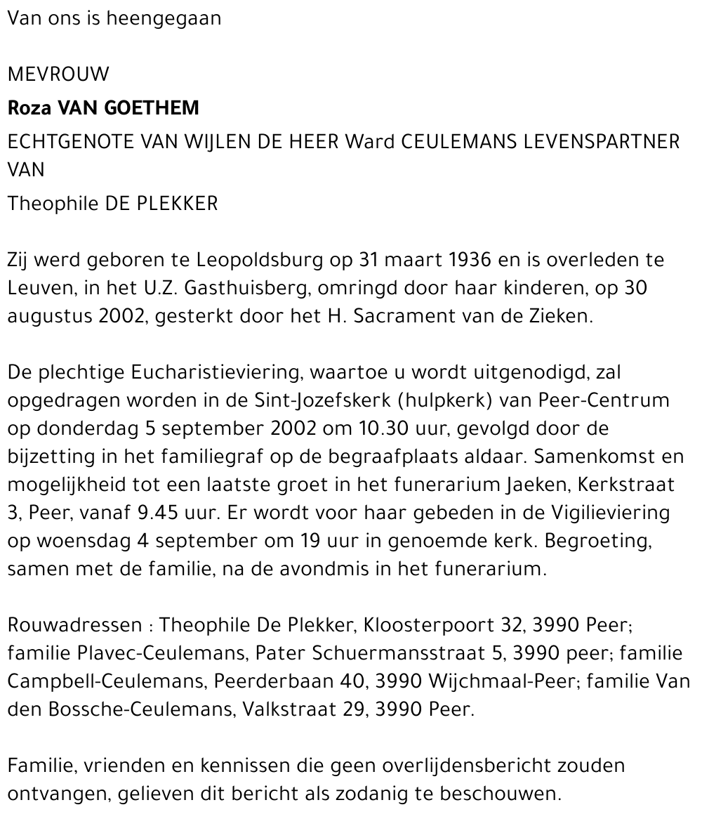 Roza Van Goethem