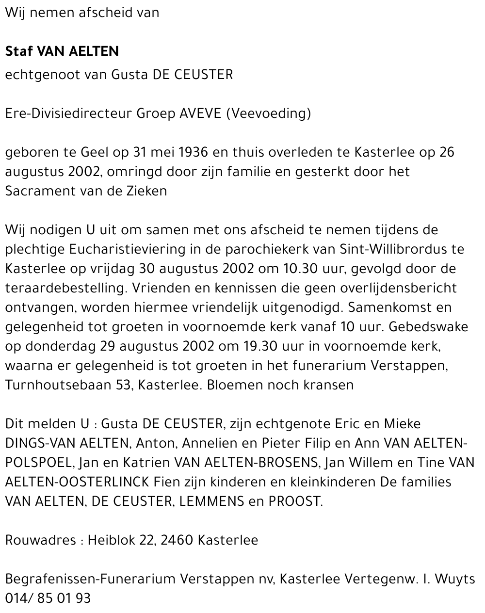 Staf Van Aelten