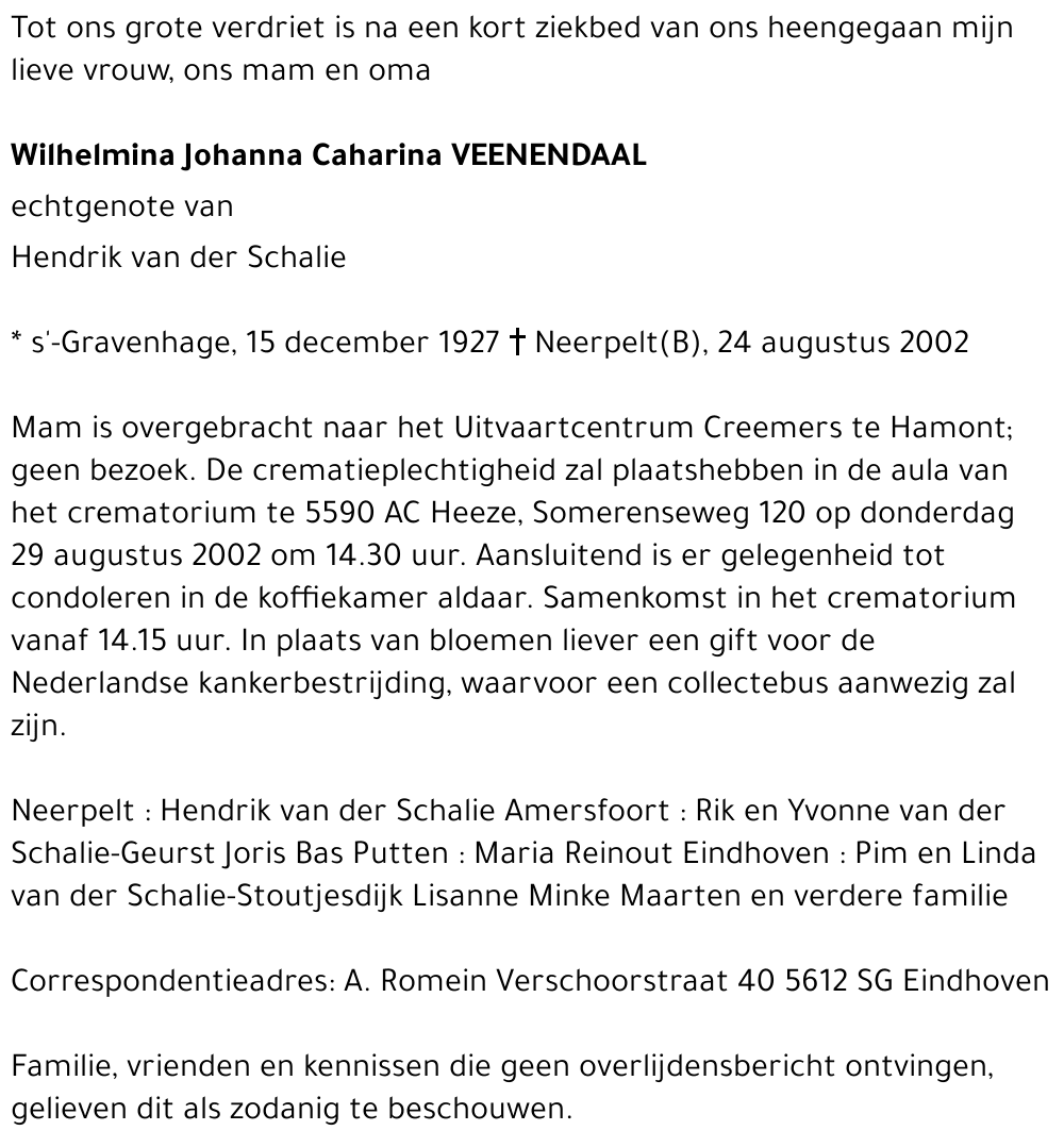 Wilhelmina Veenendaal