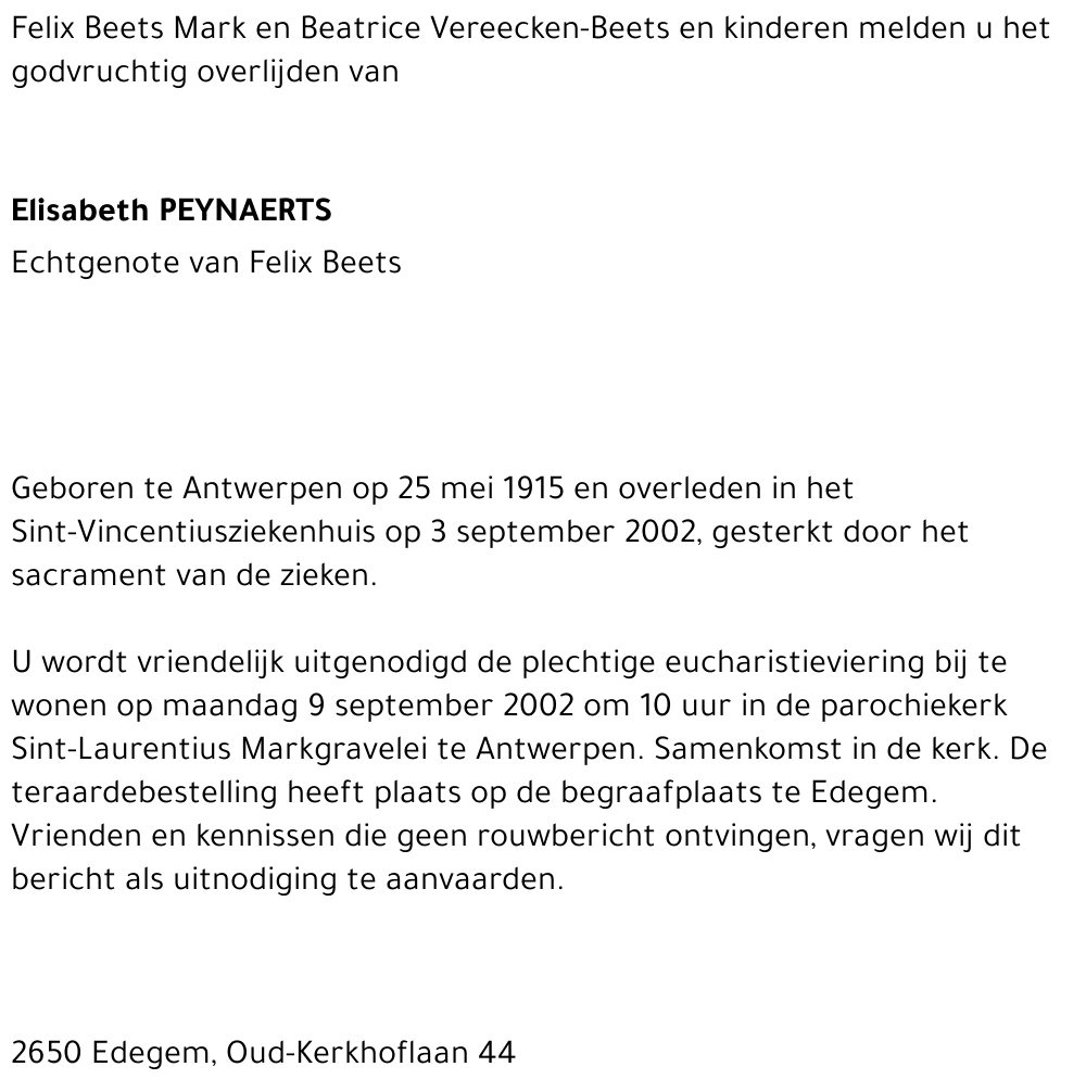 ELISABETH PEYNAERTS
