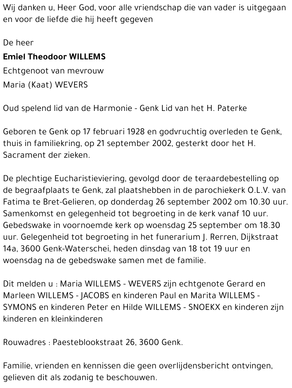 Emiel WILLEMS