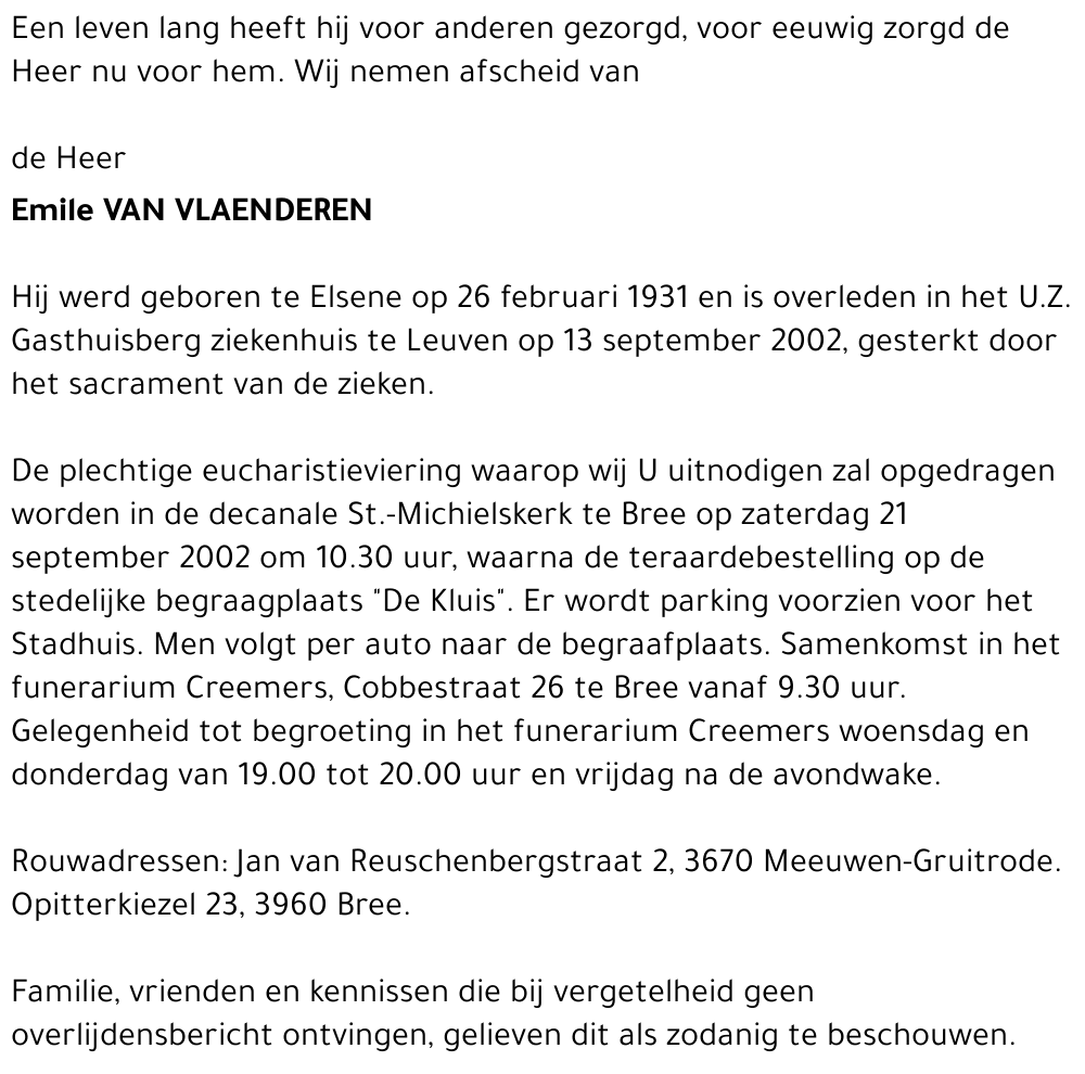 Emile Van Vlaenderen