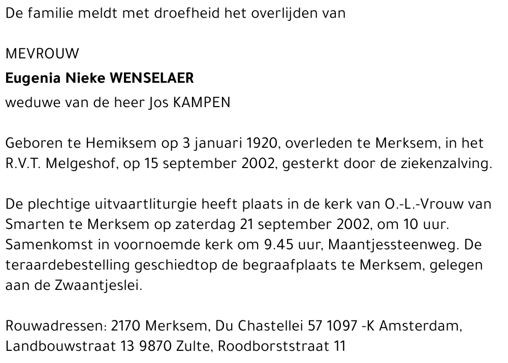 EUGENIA NIEKE WENSELAER