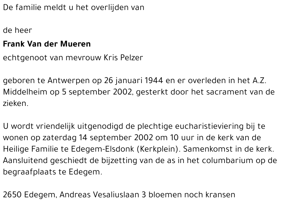 Frank VAN DER MUEREN