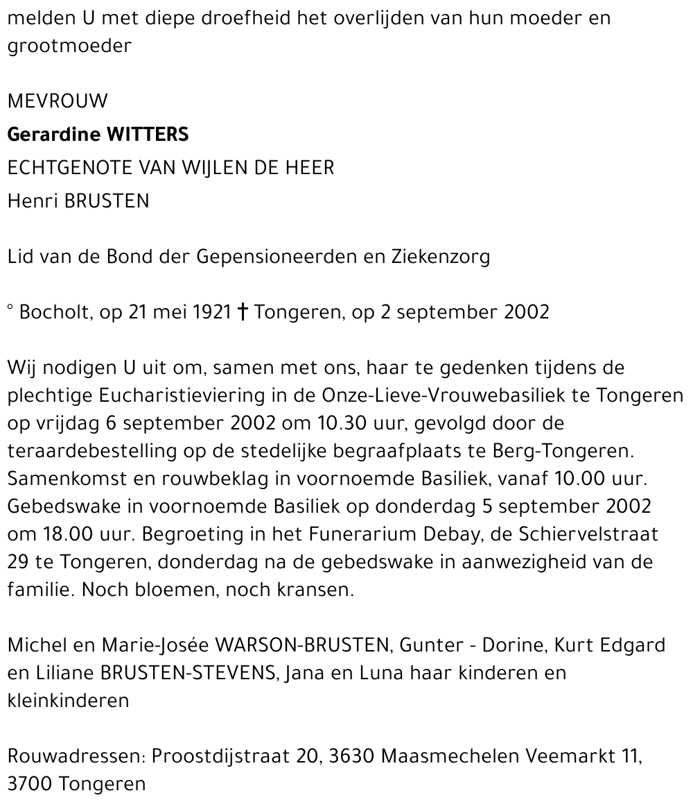 Gerardine Witters