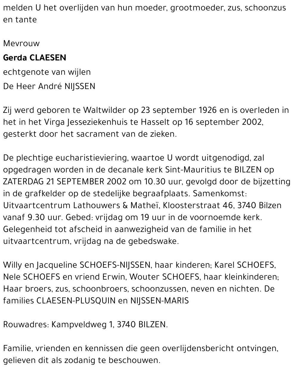 Gerda CLAESEN