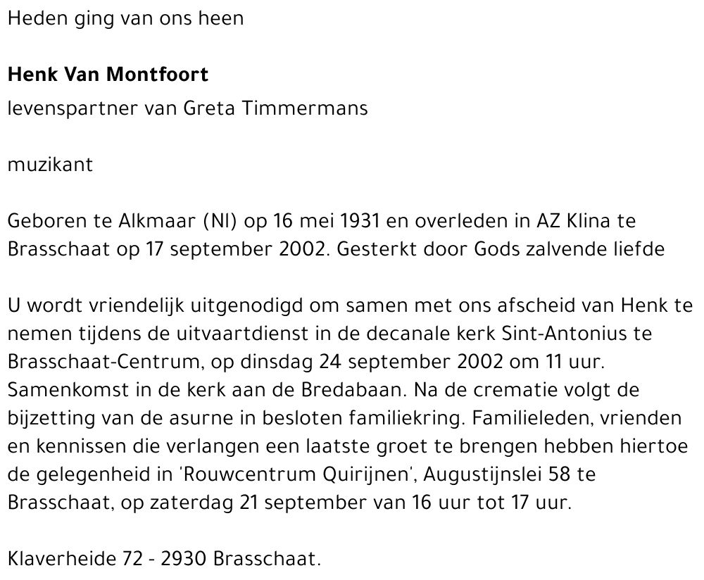 Henk Van Montfoort