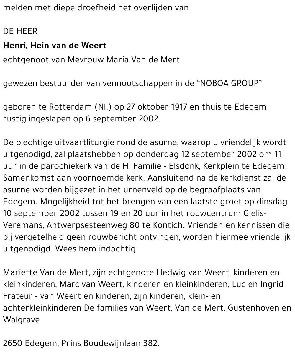 Henri, Hein van Weert