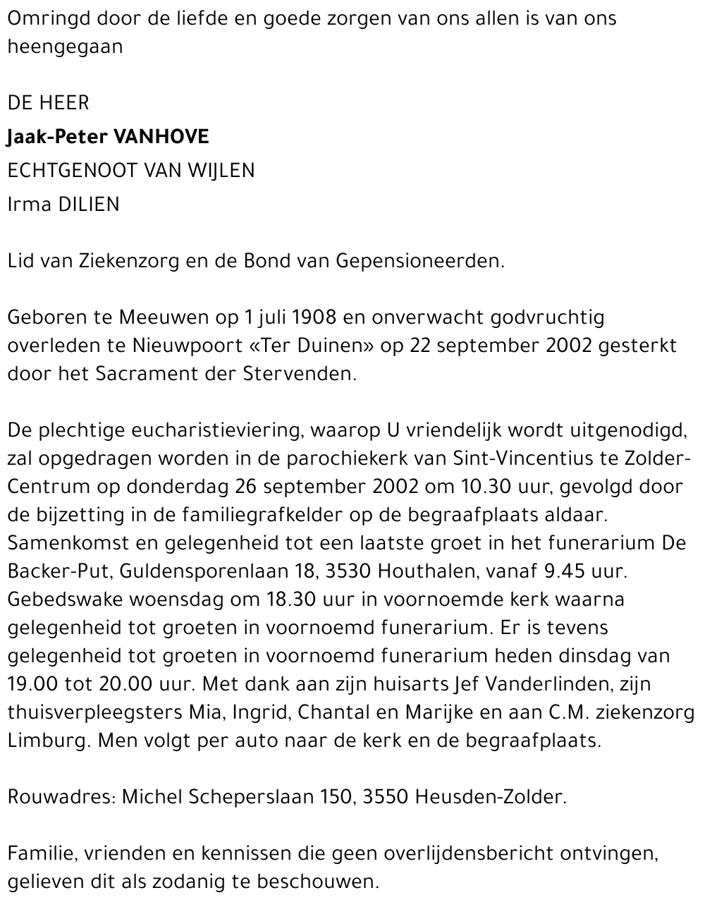 Jaak-Peter Vanhove