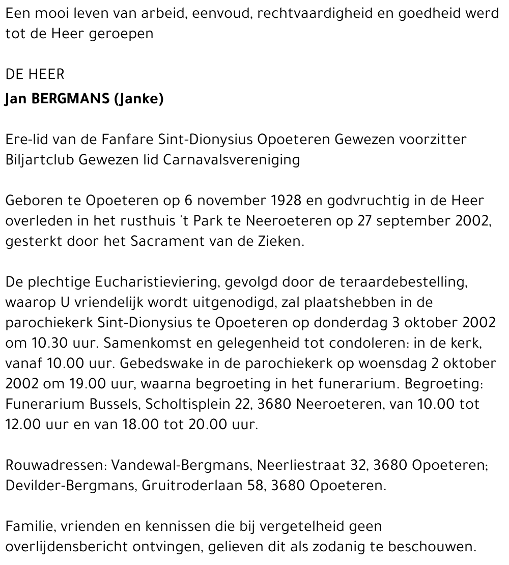 Jan (Janke) Bergmans