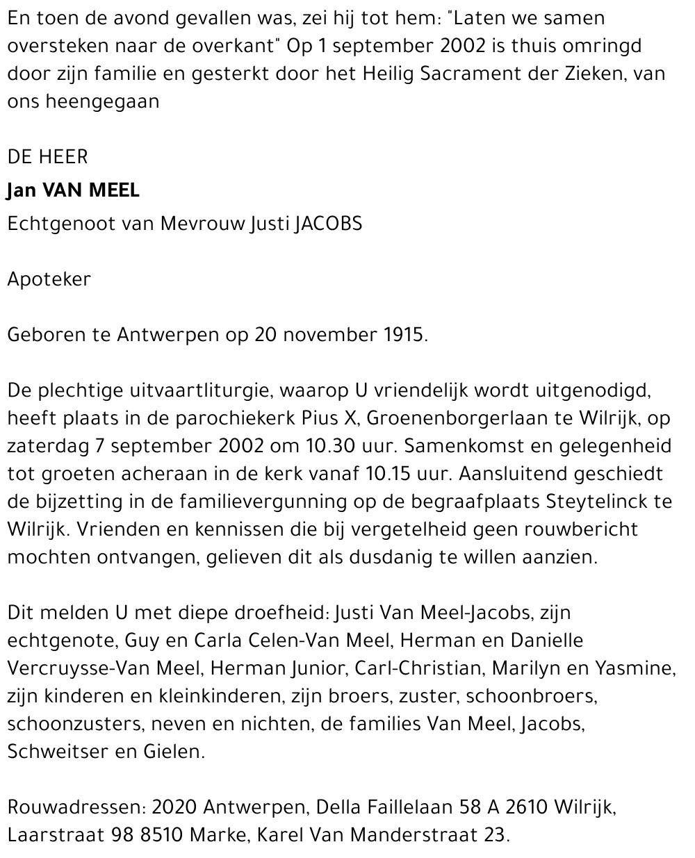 JAN VAN MEEL