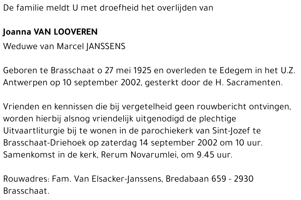 JOANNA VAN LOOVEREN