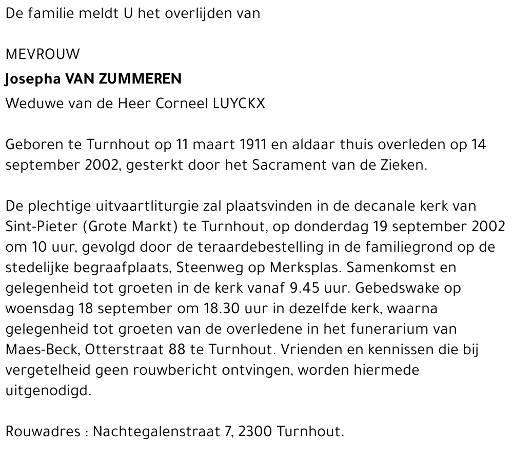 Josepha Van Zummeren