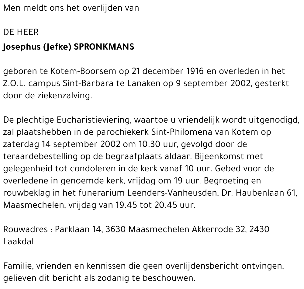 Josephus Spronkmans