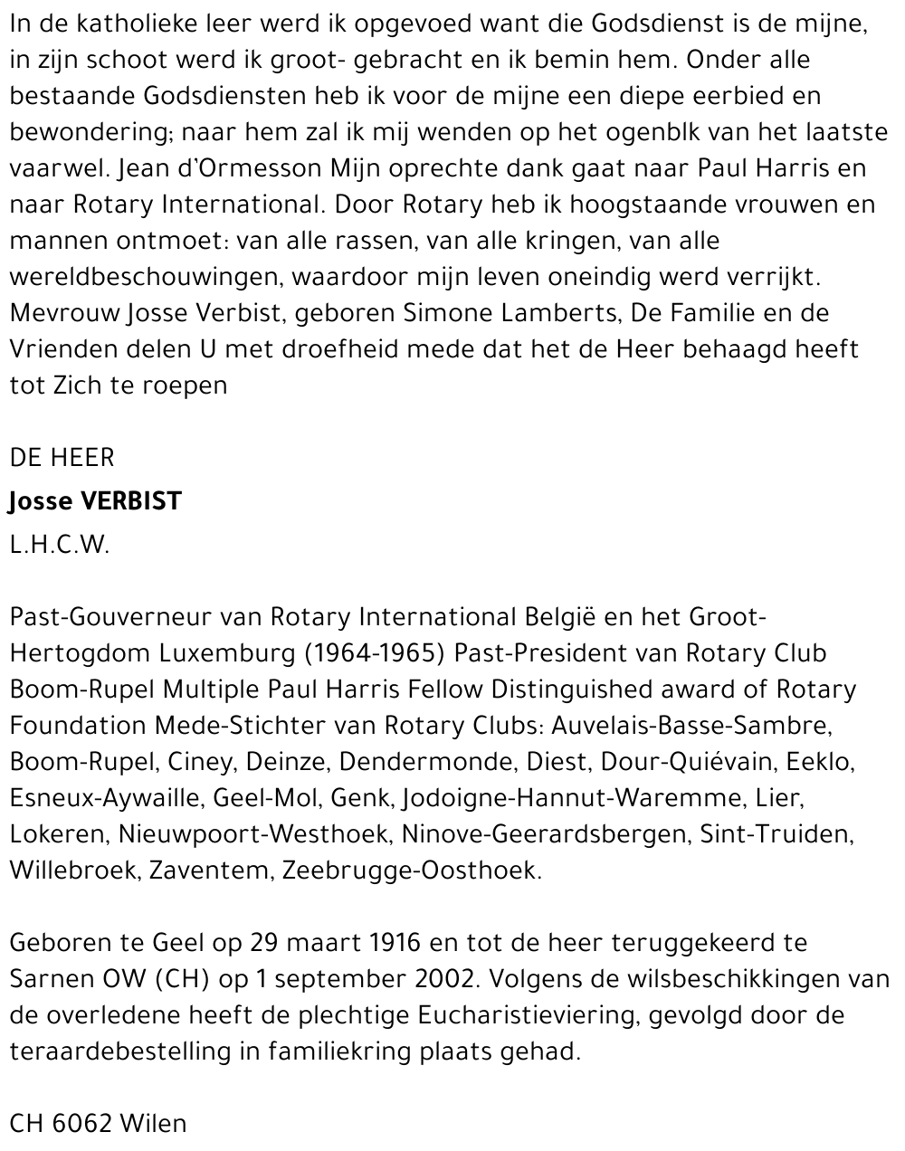 JOSSE VERBIST