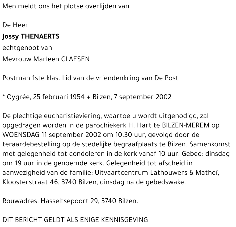 Jossy THENAERTS